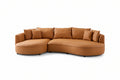 5-Seat Modern Sectional Curved Sofa Couch for Living Room Apartment Office,Orange