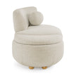 Juliet Modern Boucle Chaise & Storage Ottoman, Pearl