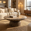 Maddox Single round Coffee Table Stone Marble Effect