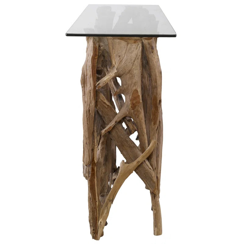 Mendes 59'' Glass Top Console Table