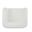 Irlas Modern Upholstered Boucle Club Chair, Birch Wood, White plus Walnut
