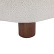 Amelia off White and Walnut Boucle Fabric Upholstered Accent Slipper Chair, Solid Wood