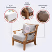 Mosko Premium Indonesia Teak Wood Outdoor Lounge Chair with Beige Cushion