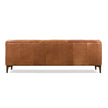Essex 89 In. Square Arm 3-Seater Sofa in Cognac Tan