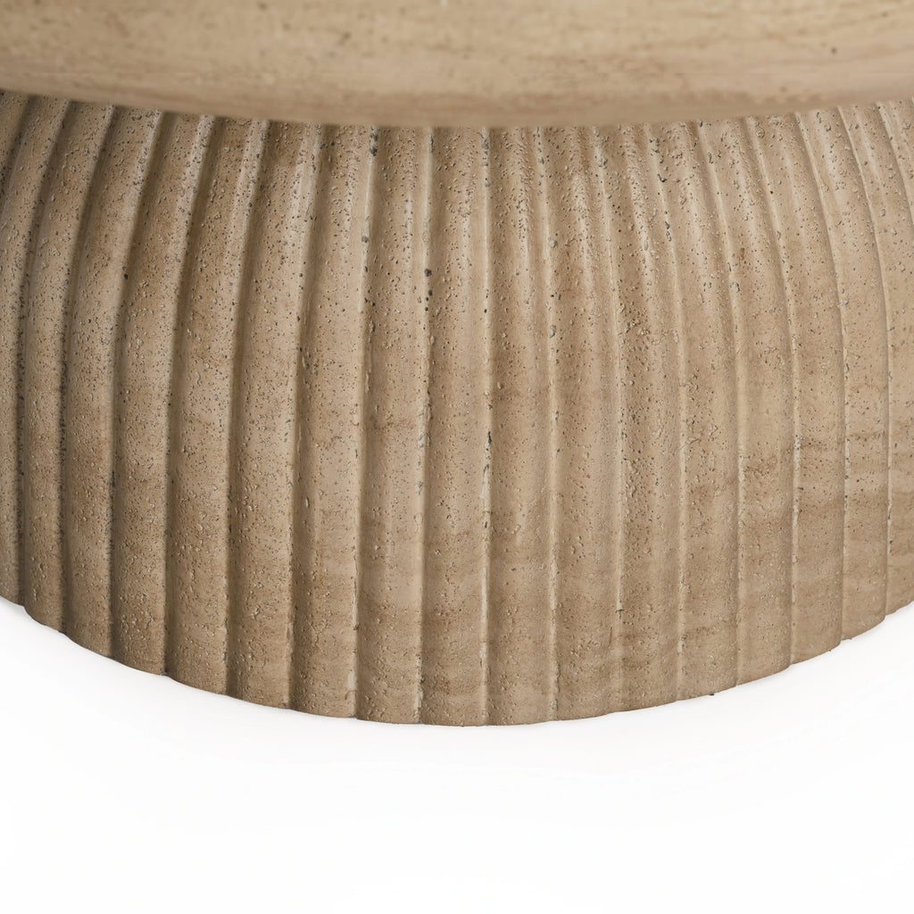 Maddox Single round Coffee Table Stone Marble Effect