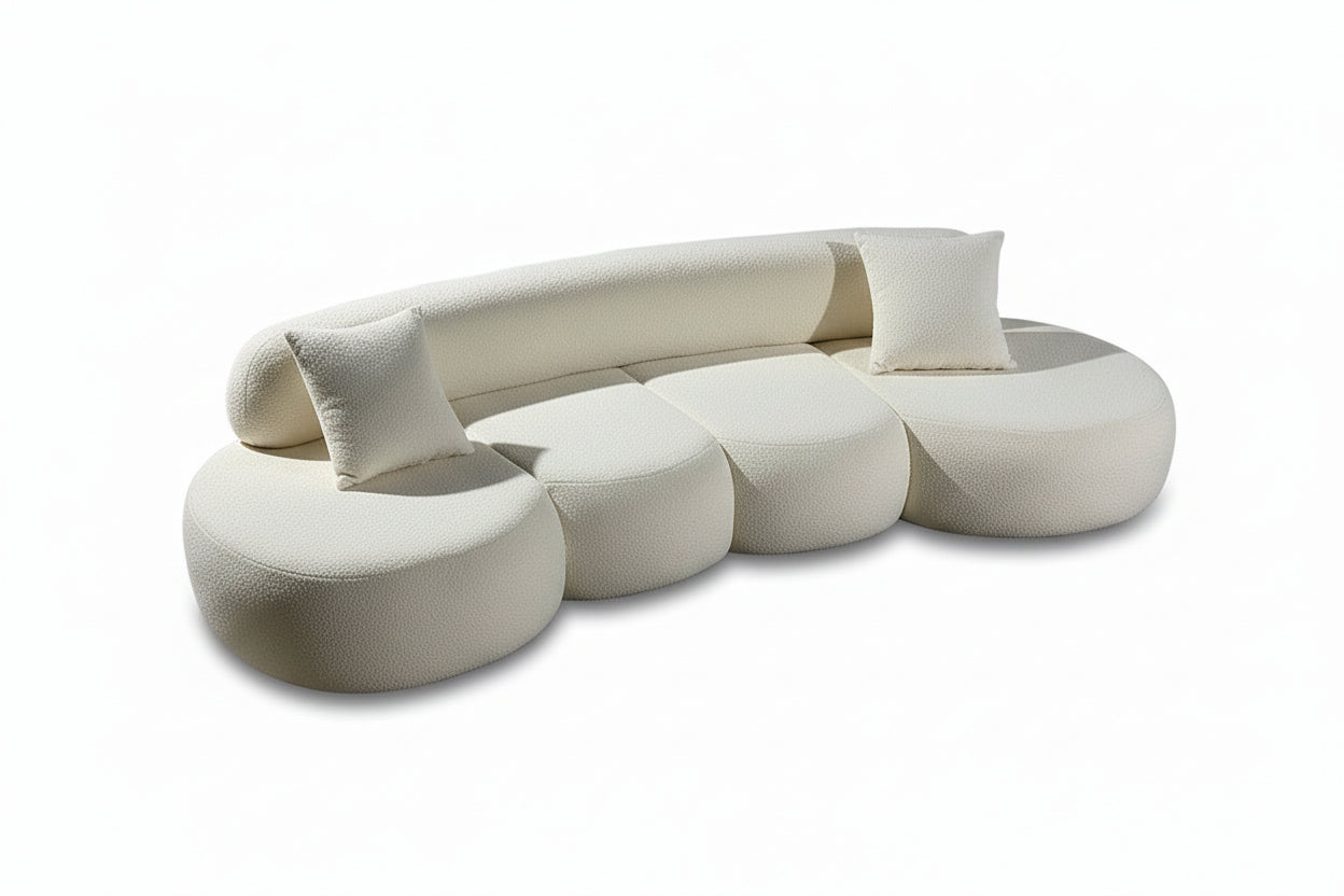 Lune Curved Lamb Cashmere Sofa